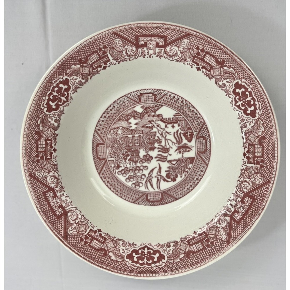 Vintage Red Willow Ware 9" Vegetable Serving Bowl by Royal China Made in U.S.A.